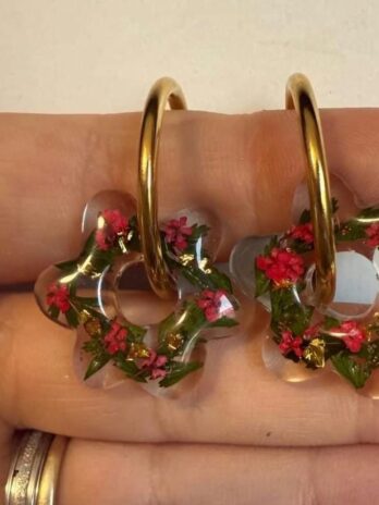 Resin Christmas Wreath Earrings