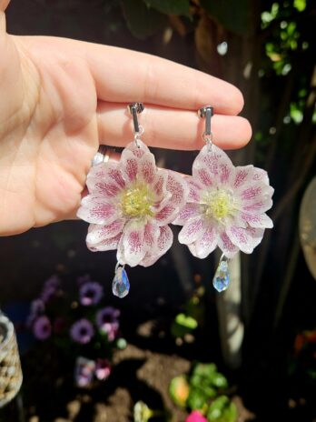 Hellebore Blossom Drop Earrings