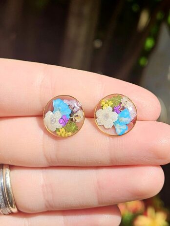 Botanical Resin Floral Stud Earrings