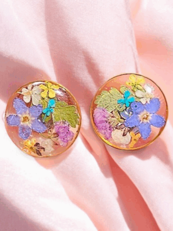 Forget Me Not Resin Stud Earrings