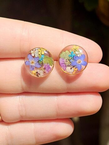 Forget Me Not Resin Stud Earrings