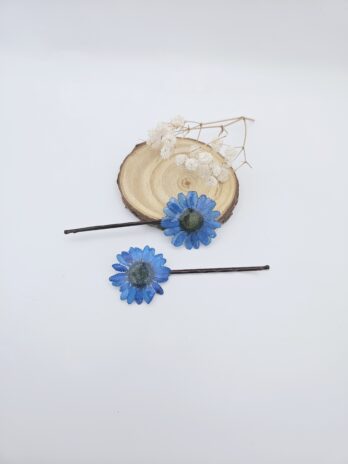 Blue Daisy Hair Grips