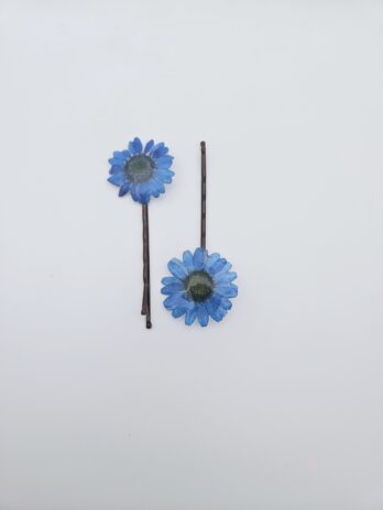 Blue Daisy Hair Grips