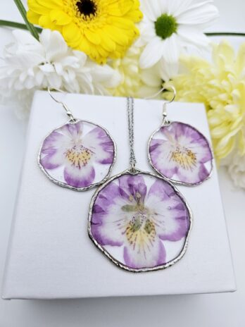 Pink Orchid Earring and Necklace Set