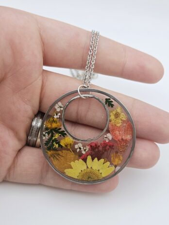 Yellow Botanical Resin Necklace