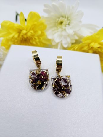 Rose and Gold Huggie Earrings