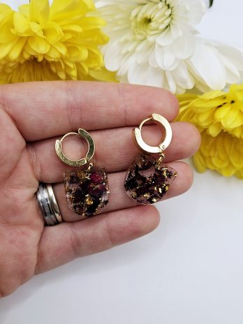 Rose and Gold Huggie Earrings