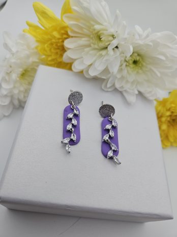 Purple Emily Dangling Earrings