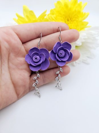 Purple Olivia Dangling Earring