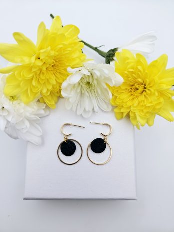 Black Jessie Hoop Earrings