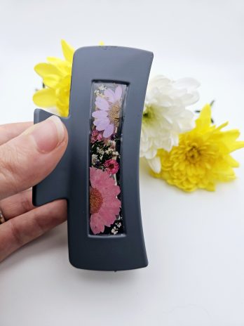 Botanical Flower Resin Hair Claw