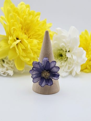 Purple Pressed Flower Ring