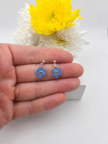 Mini Forget-Me-Not Drop Stud Earrings