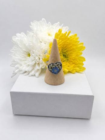 Forget-Me-Not Heart Real Flower Ring