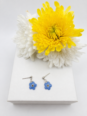 Mini Forget-Me-Not Drop Stud Earrings