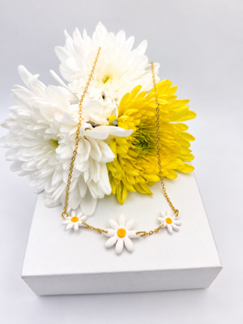 Daisy Chain Polymer Clay Necklace
