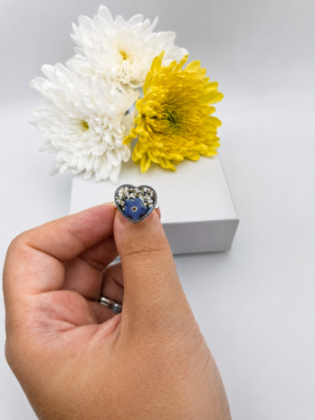 Forget-Me-Not Heart Real Flower Ring