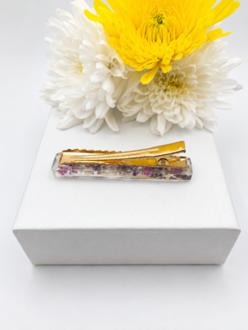 Pink & Purple Real Flower Hair Clip