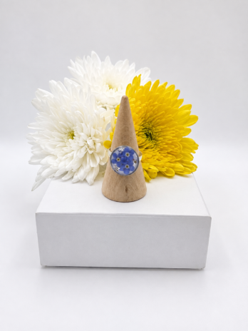 Real Forget-Me-Not Flower Resin Ring